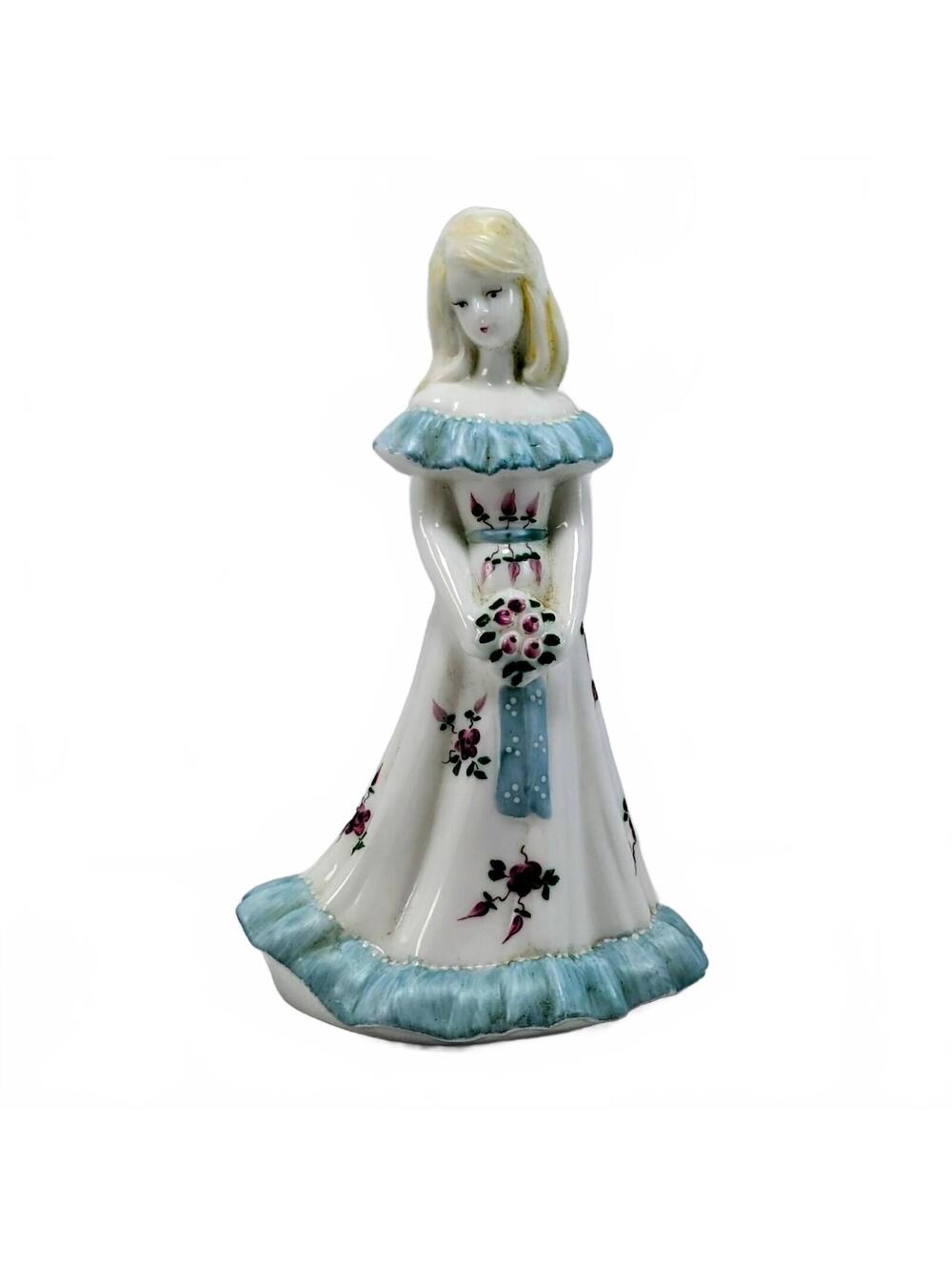 Vtg Fenton Milk Glass Bridesmaid Doll, Handpainted M. Wagner #1071/2500